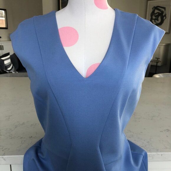 Brooks Brothers V Neck Sleeveless Lined Midi Dress Periwinkle Blue Sz 10 NWOT - Picture 4 of 16